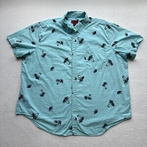 The Foundry Supply Co Young Mens 3XL Short Sleeve Hawaiian Shirt Palm Trees AOP